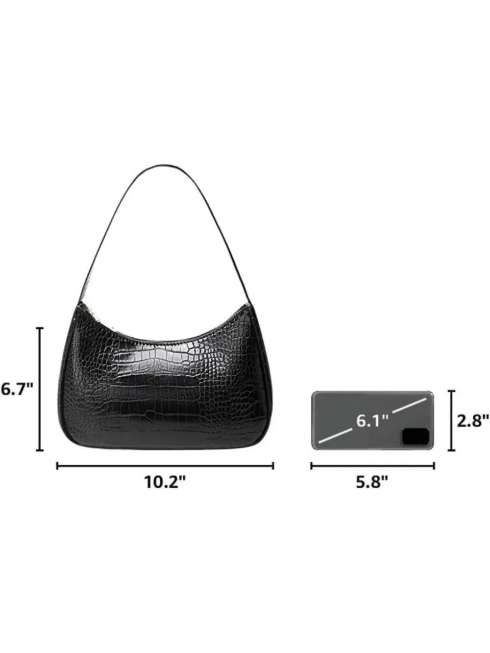 Cute Hobo Tote Bag for Women, Mini Clutch Purse with Zipper Closure, Stylish